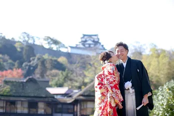 和装姿で撮影する滋賀県で人気のロケーション撮影